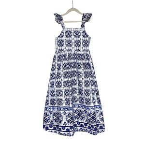 Btween Sleeveless Blue Floral Maxi Dress Girls 12